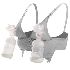 iLoveSIA Hands-Free Pumping Bra – Adjustable, Comfortable Nursing & Breastfeeding Bra, Soft Support for Multitasking Moms, Perfect for Pumping & Nursing Grey XL Size