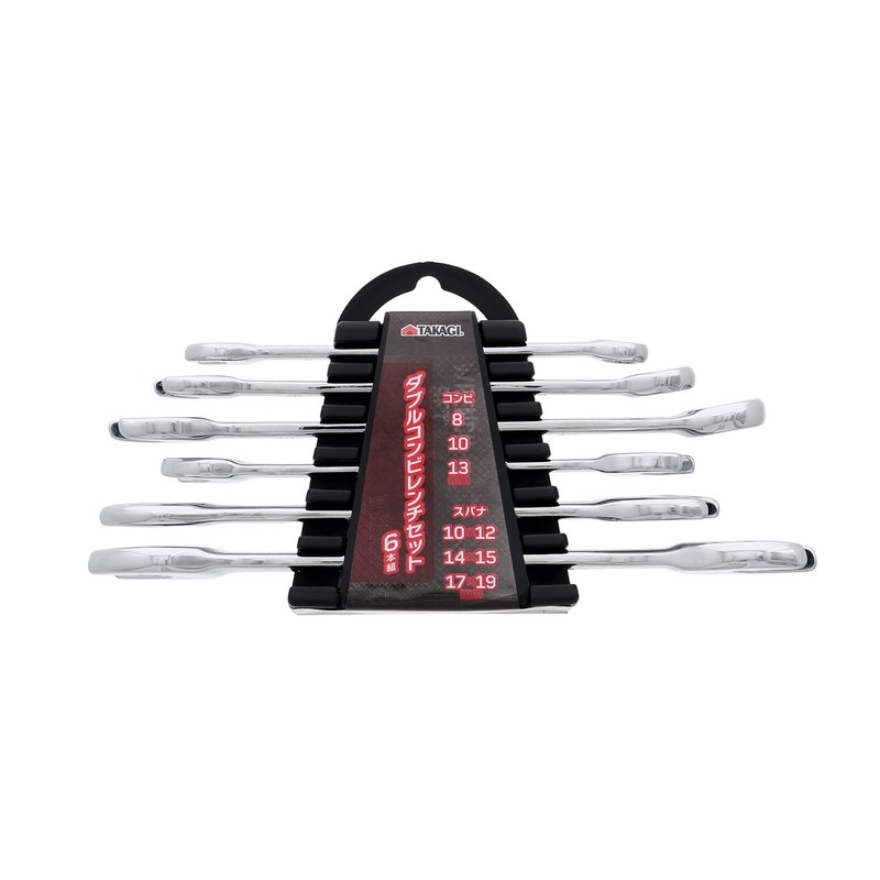 Takagi Double Combination Wrench Set, Millimeter, Set of 6