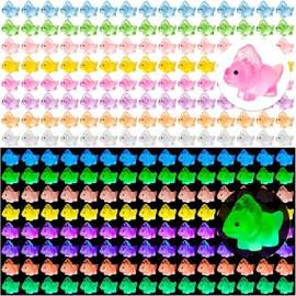 SYOZPXY 60Pcs Mini Resin Dinosaur, Glowing Resin Dinosaur Toy, Mini Dinosaur Statue, Used for All Kinds of Party Decoration, Room Craft Decoration, Birthday Theme Party