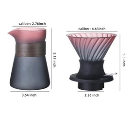 FACIOWN-Pour-Over Coffee Maker Spiral Filter and High Temperature Borosilicate Glass Coffee Maker with Disposable Filter Paper and Walnut Heat Pad.