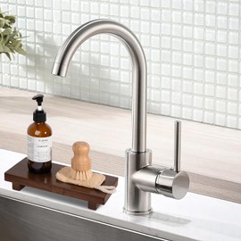 Small Wood Tray Pedestal Stand Farmhouse Bathroom Decor Decorative Wooden Riser Kitchen Soap Dish Holder for Vanity, Counter, Sink, 10" x 4.5" - Walnut