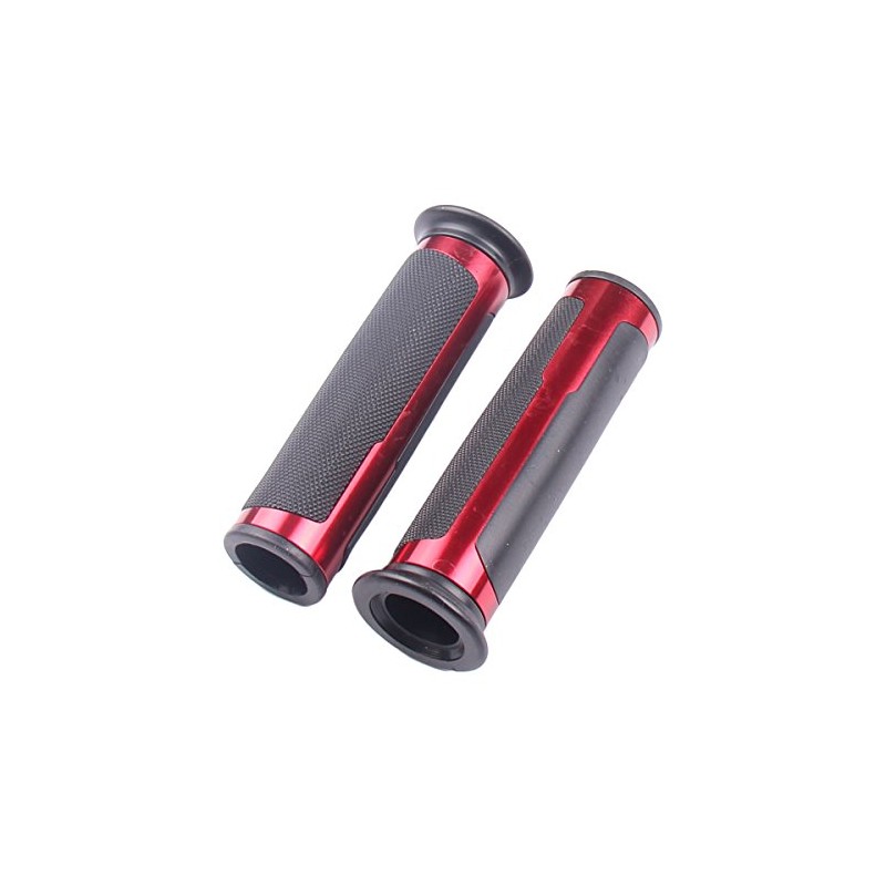 MotorToGo Red Aluminum Handlebar Gel Hand Grips Compatible for 2013