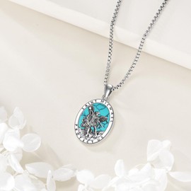 VENACOLY Religious Necklace for Men Women 925 Sterling Silver Praying Hands with Cross/Saint Michael/Saint Michael/Virgin Mary Necklace Medal (Saint Michael)