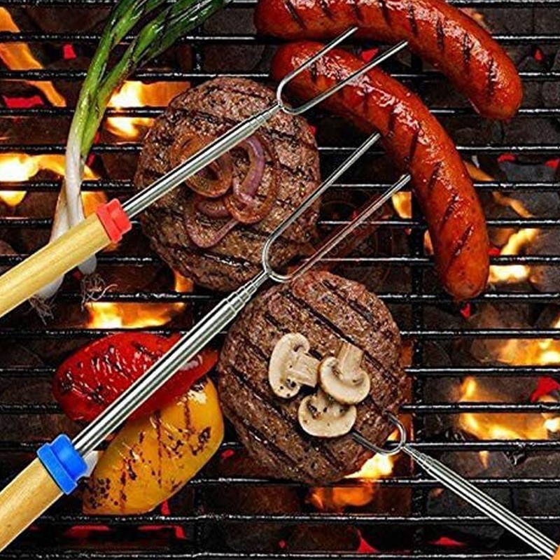 8Pcs Telescoping Extendable Marshmallow Roasting Sticks Marshmallow Sticks Kit Extending