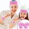 Aomig Spa Bowknot Headband Women's Elastic Face Wrist Wash Band,