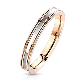 Autiga® Women's Ring Stainless Steel Mother of Pearl Inlay Men's Band Ring, Stainless Steel