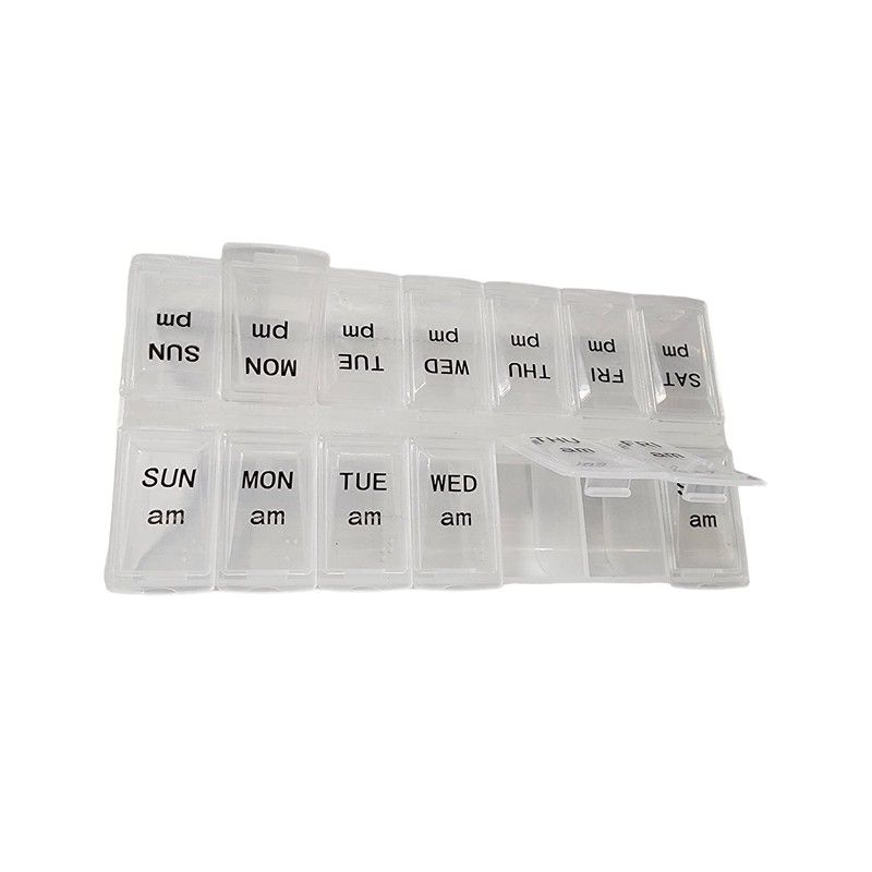 Twice a Day Pill Organizer, Weekly Day and Night Pill