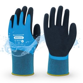 Benchmark 342 Waterproof Fully Coated Dual Latex Grip Work Glove, EN 388, UK CA Certified Work Safety Glove, Suitable For Gardening, Construction, DIY, Car Cleaning (Medium)