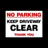 No Parking Keep Driveway Clear 3mm Metal Sign with 4
