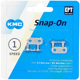 KMC Z1 EPT Snap-On Links, Silver, Narrow (3/32")