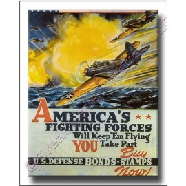 World War II America's Defense Bond Drive Poster Canvas Print 2D