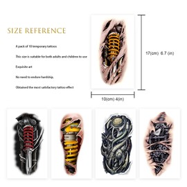 Realistic 3D Temporary Tattoos, Mechanical and Scar Designs for Adults and Kids