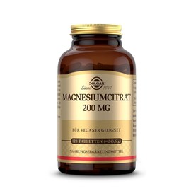 SOLGAR Magnesium Citrate 200 mg | For Energy, Psyche & Muscles | High Bioavailability | 120 Vegan Tablets