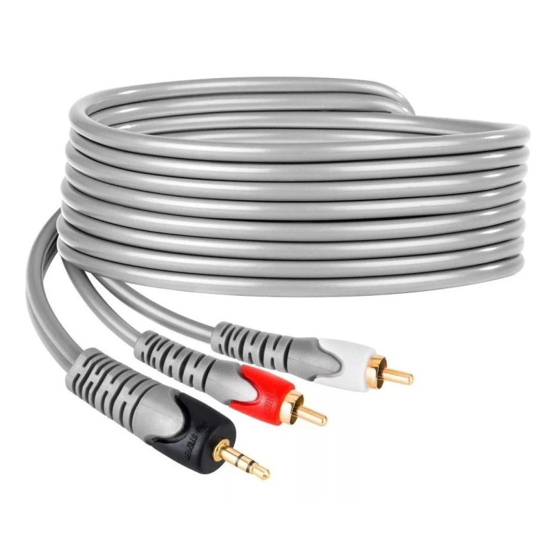 Steren Cable Reforzado Plug 3,5 Mm A 2 Plug Rca
