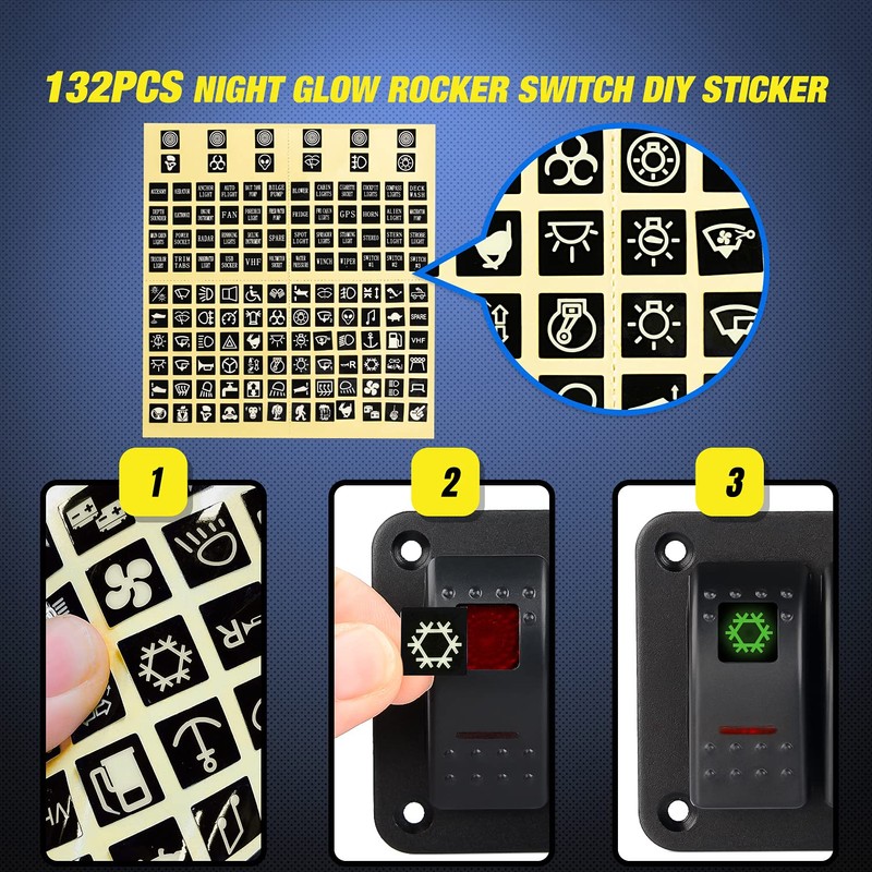 Nilight 2 Gang Rocker Switch Panel 12V 24V DC Red
