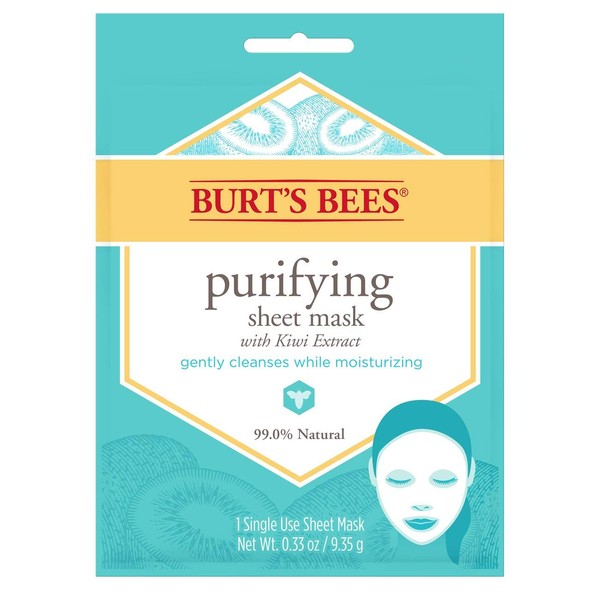 Burt's Bees Purifying Sheet Mask With Kiwi Extract Mask, 0.33 Ounce