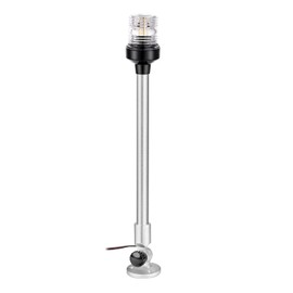 24 inch 3 Nautical Mile Navigation Anchor Lights All Round 360° White LED With Aluminum Base and Tube, Extra LED Bulb Included, 12-24V