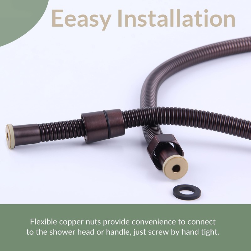 Flexible Shower Hose 59 Inches, APLusee 304 Stainless Steel Shower