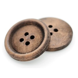 CRAFTMEMORE Wood Buttons 4 Holes Round Wooden Button for Garment Sewing DIY Crafts B08 (13mm, Dk.Brown 12pcs)