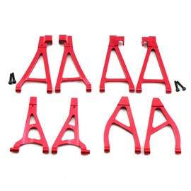 JOYSOG RC Swing Arm Kit, Metal Front Rear Upper Lower Swing Arm for Traxxas 1/16 Summit E-Revo VXL RC Suspension Arm Parts (RED)