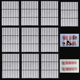 10 Sheets Double Sided Tape Nail Tape for Press On Nails Double Sided Nail Tape Nail Art Display Strip Tape for Nail Packaging Nail Storage Nail Display Nail Salon Supplies Organizer with Tweezer