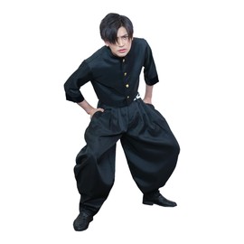 Space Hobby 11104241 Large Size School Run, Cosplay, Yankee, Men's, Costume, Short Run, Bontan School Uniform, Outerwear, Belt Included, Popular for You Also Great for Parties and Events, 2L Black