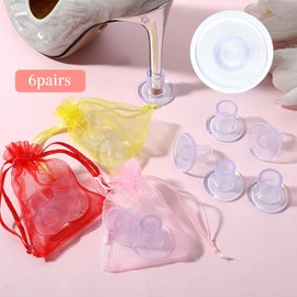 JJUNW 6 Pairs Heel Protectors for Shoes, 3 Size Heel Protectors for Grass, Heel Stoppers for High Heels, Shoe Heel Repair Heel Caps for High Heels