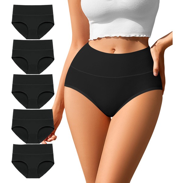 ASIMOON Cotton High Waisted Underwear for Women Comfy Panties Maternity