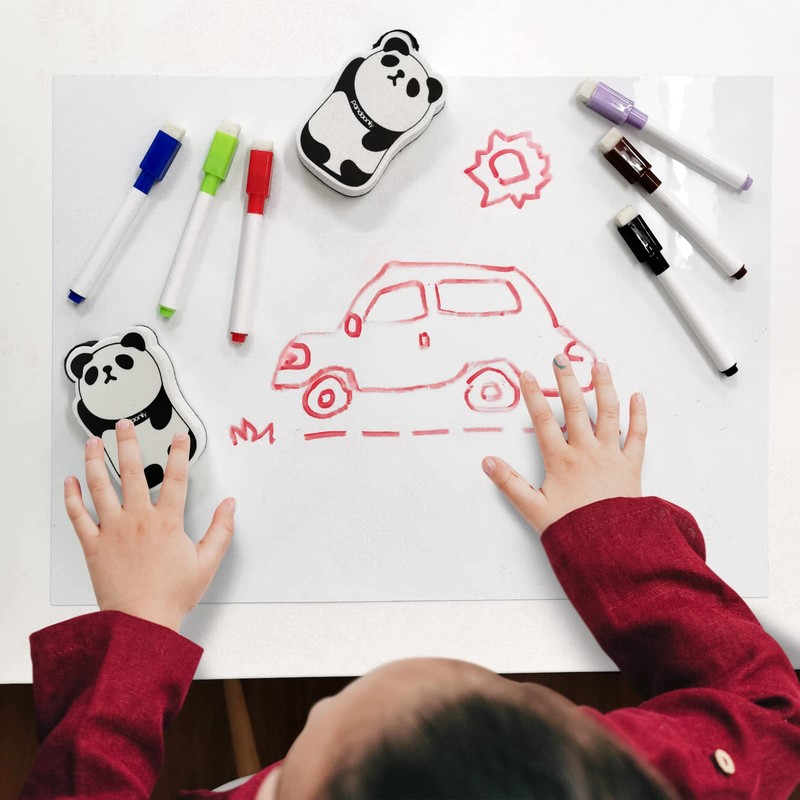 Pandaonly 9 Packs Whiteboard Rubber Mini,Panda Animal Shaped Magnetic Whiteboard