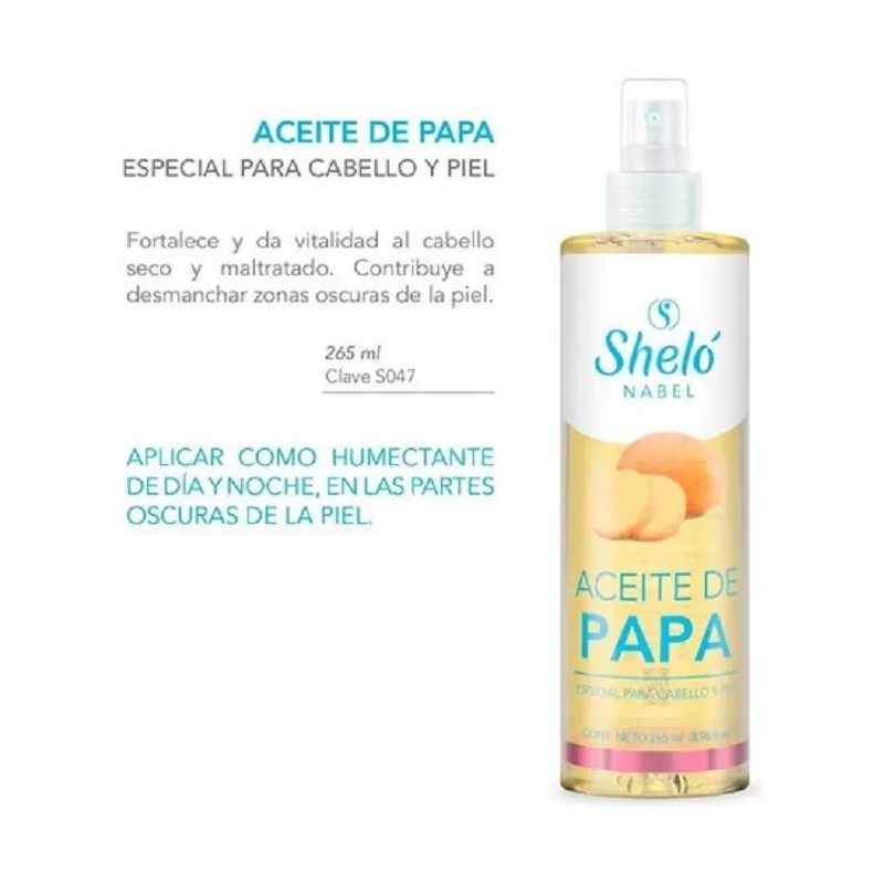 Shelo Aceite Papa Reparador Cabello Piel 265ml
