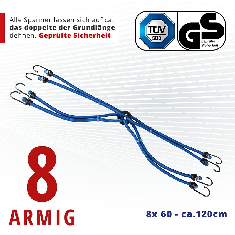 Walser Luggage Spider with Hooks, Tensioning Rubber Set 60 cm