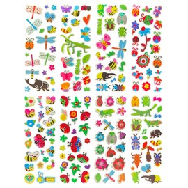 SIX VANKA 3D Puffy Stickers for Kids, 8 Different Sheets Including Insects Sticker for Boys and Girls
