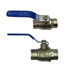 EZ-Fluid 1/2" Sweat Solder C X C Brass Full Port Water Stop Shut Off Ball Valve,Heavy Duty LF,For Copper Tubing,Quarter Turn (1-Pack)