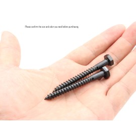 LBY 16pcs 1/4" x 2-1/2" Lag Screws, Hex Head Lag Screws Bolts, Wood Screws, 304 Stainless Steel, (Black)