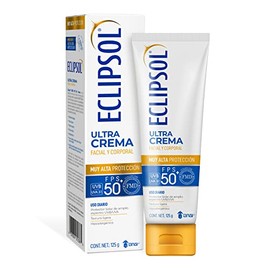 Eclipsol Ultra Crema Protector Solar Facial y Corporal FPS50+, Hipoalergénico, Textura Ligera y Resistente al Agua, Uso Diario para Toda la Familia, 125 g