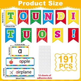 191 PCS Sound Wall Bulletin Board Set Sound It Out Classroom Decoration Phonics Posters With Sight Word Images for Toddler Preschool Kindergarten School Classroom Chalkboard Home Door Wall Decor