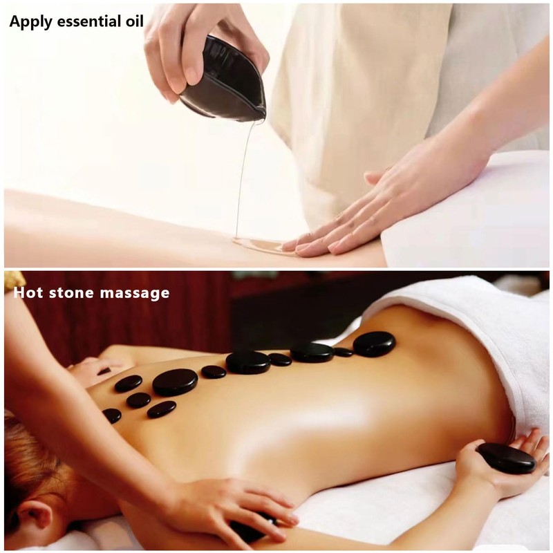 MINGJISHIYE Hot Stone Massage Set, 20 Pieces of Basalt Massage
