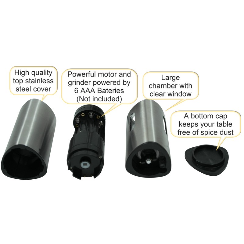 AD Kitchenware Electric Pepper Grinder Salt and Pepper Mill Kitchen