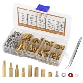 TIOMIOSEA Pack of 516 M3 Brass Spacer Sleeves Set, Screw Nut Spacer, Male, Female Thread Spacers for PCB, Motherboard, Electronics, Perforated Grid Plate