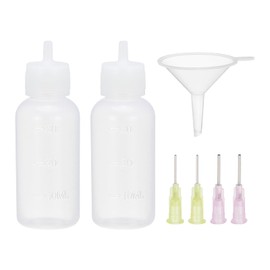 PATIKIL 30ml 1oz Needle Oiler, 2Pcs Glue Applicator Bottle Needle Tip Squeeze Bottle with 4Pcs Stainless Needle Tip and Filter Cup for Gun Oil DIY Craft, White