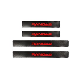 4 Pcs Pickup Door Sill Protector Stickers Truck Mountain and Forest Patterns Decorative Decal for Ford Ranger (Red)