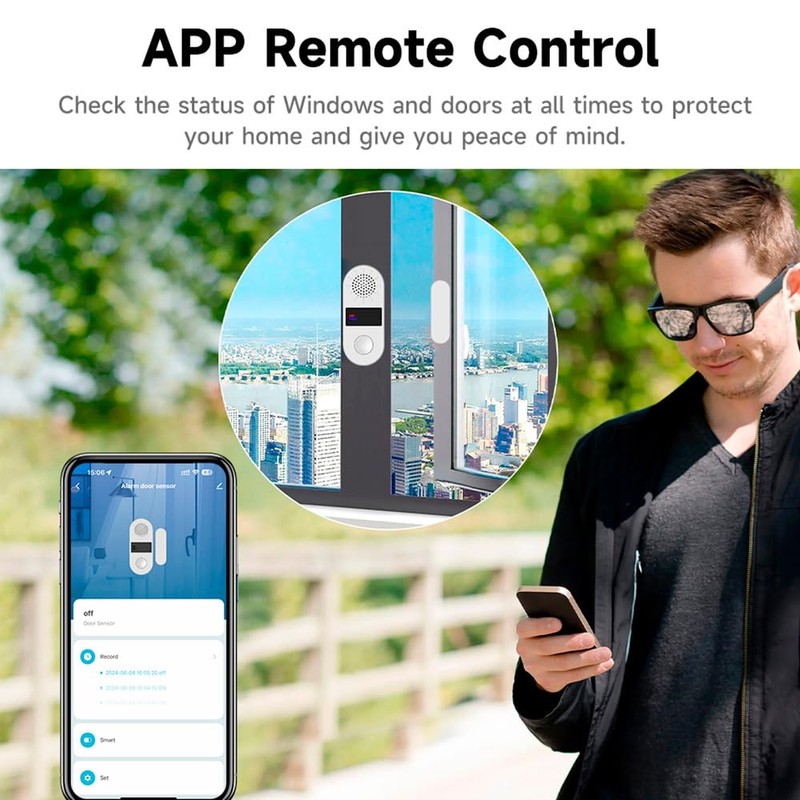 Mengshen Smart WiFi Door Sensor No Hub Needed Wireless Window