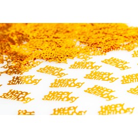 SHATCHI 14 Gram Golden Happy Birthday Confetti Table Scatter Glitz Sprinkles Stardust Bday Party Decorations For Kids Adults, Gold
