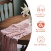 2 PCS Pink Cheesecloth Table Runners, 90x300 cm Boho Dusty