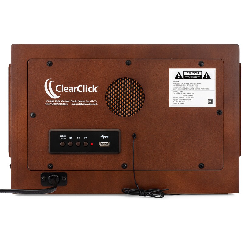 ClearClick Classic Vintage Retro Style AM/FM Radio w/ Bluetooth &