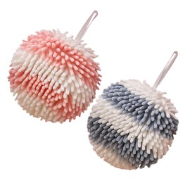 LABRIMP 2pcs Chenille Hand Towels Absorbent Fast Drying Towels with Lanyard for Kitchen Bathroom Comfortable Touch for Home Outdoor Use Multi Functional