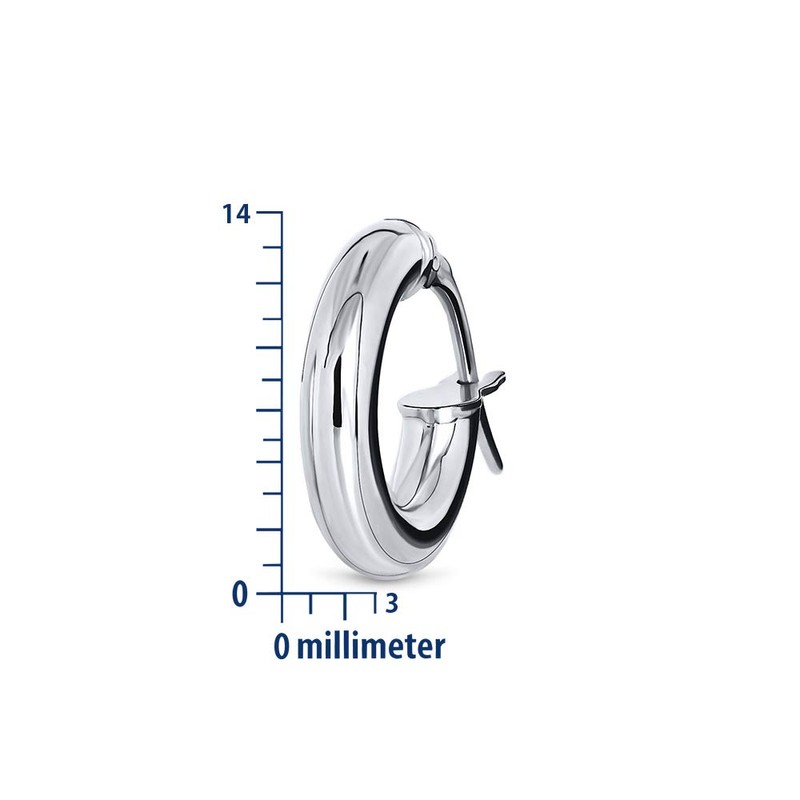 Miore 9 ct White Gold Plain Creole Earrings