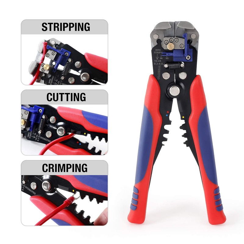 WORKPRO Stripper Automatic Stripping Pliers, Stripping Wire Cutter Pliers AWG