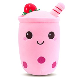 Aitsite Bubble Tea Plush, Boba Plush Fluffy Stuffies Soft Toys Cuddle Pillow Cute Stuff Squish Mallow Plush Toy Fluffy Stuffies Boba Plushies Milk Tea Hugging Pillow Cuddle Cushion