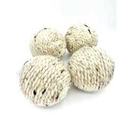 4 natural beige cream yarn rope wrapped balls- bowl filler set of 4, home decor, dogh bowl, tray, centerpiece